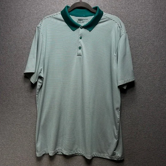 Nike Golf Polo Shirt Mens XL Green Striped Athleisure Gorpcore - Picture 3 of 8